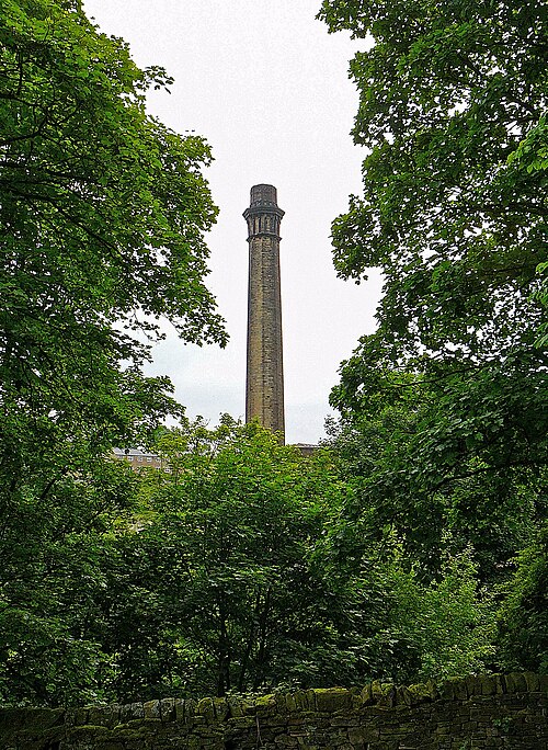 Chimney of Ebor Mill, Lees