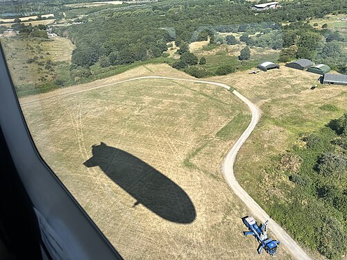 Liftoff in Goodyear Blimp from Damyns Hall Aerodrome 2026-07-08, Corbets Tey