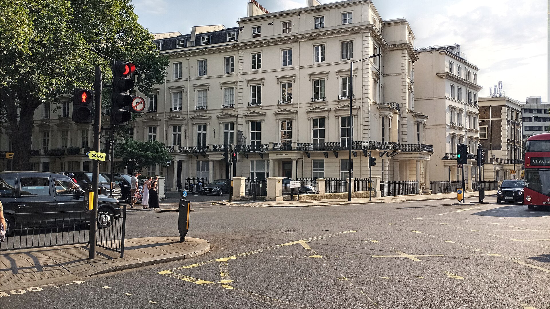 "Bishopsbourne" Building at Westbourne Terrace by Bishop's Bridge Road W2 in Westminster, England, UK, on 12 August 2024, Bayswater