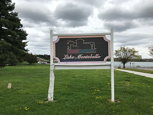 Lake Montebello Sign, E. 33rd Street and Hillen Road (Northeast Corner), Baltimore, MD 21218, Montebello
