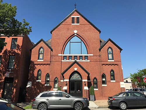 Former Canton Methodist Episcopal Church (1883–1884; Charles L. Carson, Architect), 1000 S. Ellwood Avenue, Baltimore, M, Canton