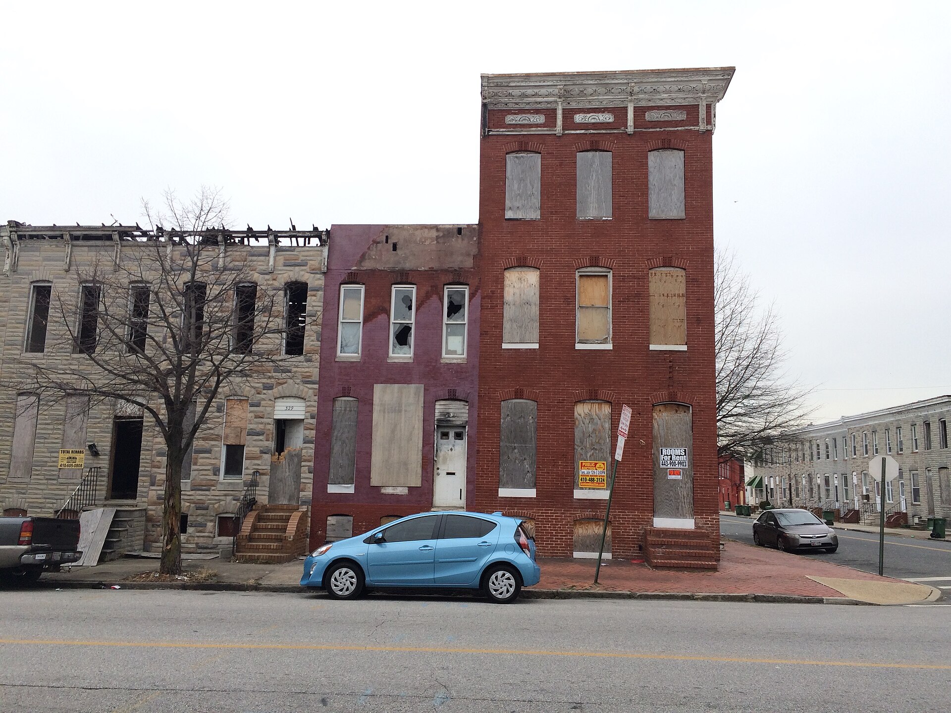 Vacant Rowhouses, Shipley Hill, Baltimore, Carrollton Ridge