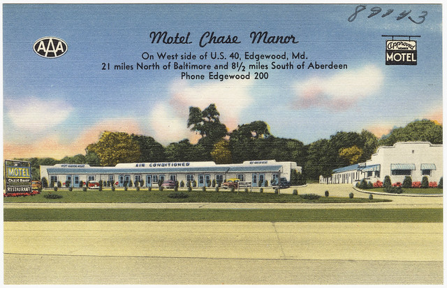 Motel Chase Manor, On West Side of U. S. 40, Edgewood, Md., 21 Miles North of Baltimore and 8 1/2 Miles South of Aberdeen, Edgewood