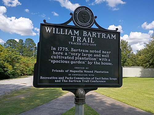 William Bartram Trail Marker, Magnolia Mound Plantation, Baton Rouge, Baton Rouge