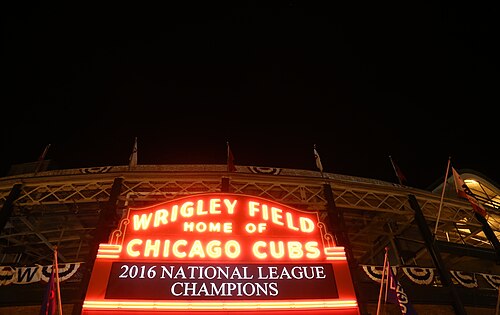 2016 National League Champions Wrigley Field Marquee 1, Lake View