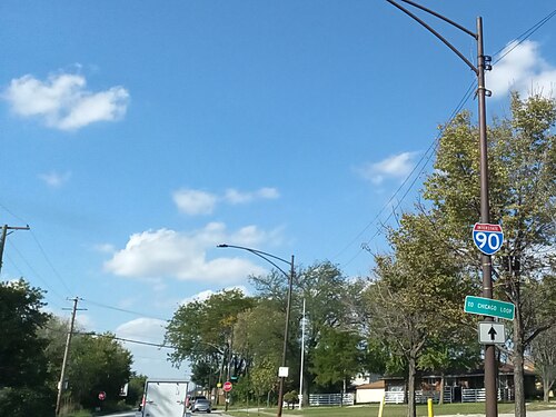 I-90 Shield at Brainard Avenue - Chicago, IL - October 2021, Hegewisch