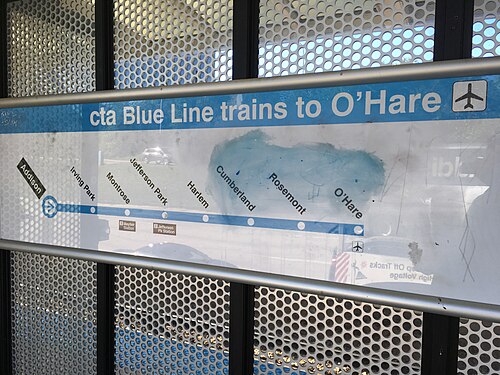 Blue Line Strip Map at Addison, Irving Park