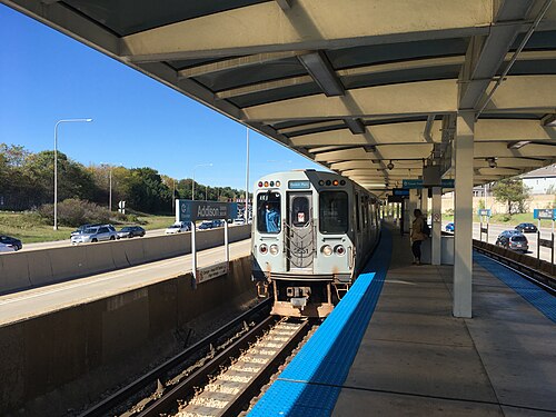 Forest Park Train Enters Addison Station, Irving Park