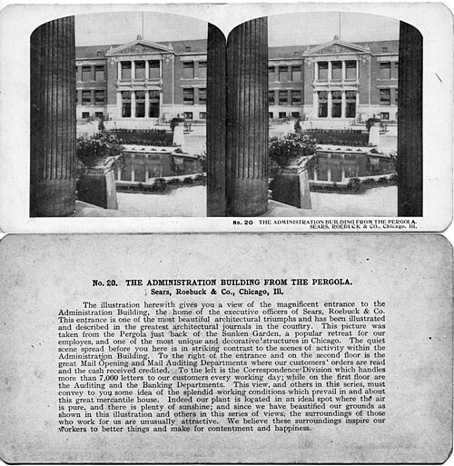Administration Building from the Pergola - Sears Roebuck Chicago ILL 1906, East Garfield Park