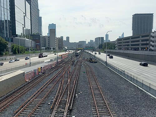CTA Blue Line Train at Morgan Middle (August 2024), Near West Side