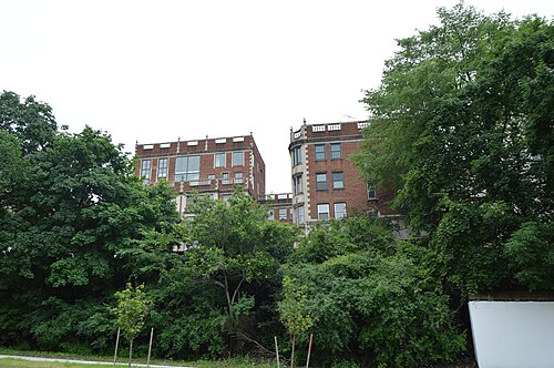 Cedar Glen Apartments from Below, University