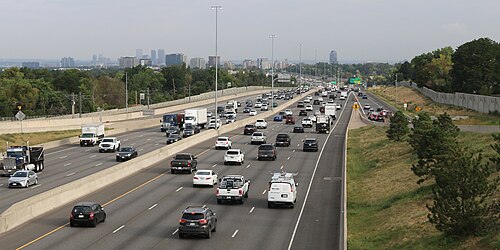 Interstate 25 in Denver, Colorado Looking North from Hampden Avenue, Hampden