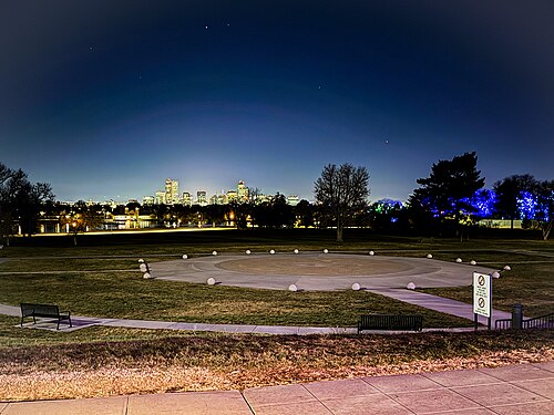 Nighttime Denver Skyline, City Park