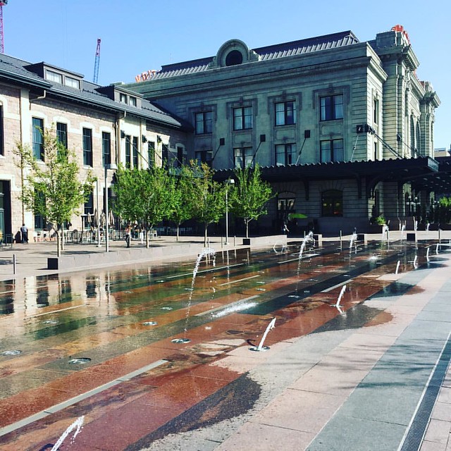 Jumping Fountains, Union Station, Denver, Colorado #Fountains #Denver #Denvercolorado #Milehighcity #Colorado, Union Station