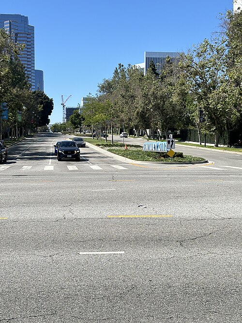 Avenue of the Stars, Century City (Los Angeles) from Pico Bld, Cheviot Hills