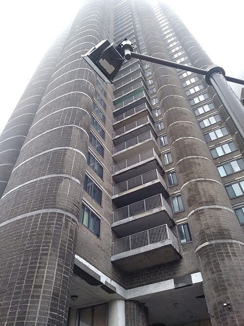 How the Windows Are Placed on Tracey Towers, as Well as Balconies, in the Bronx, Bedford Park