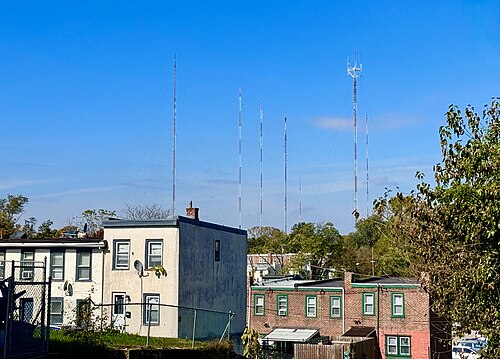 Radio and TV Antenna Tower Farm in Roxborough, Pennsylvania, Roxborough
