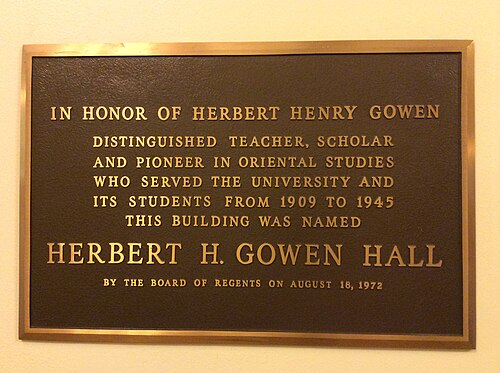 Gowen Plaque, University of Washington