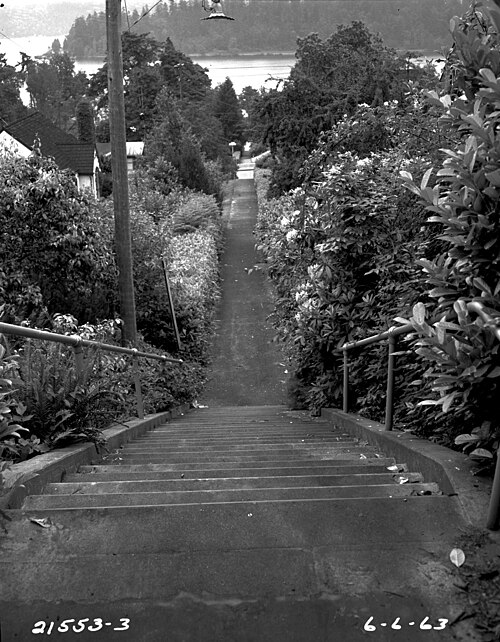 Seattle - Angeline Street Stairway, 1963, Seward Park