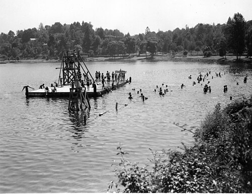 Seattle - Colman Park, 1936, Mount Baker